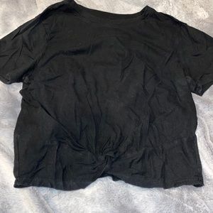 Knotted black crop top